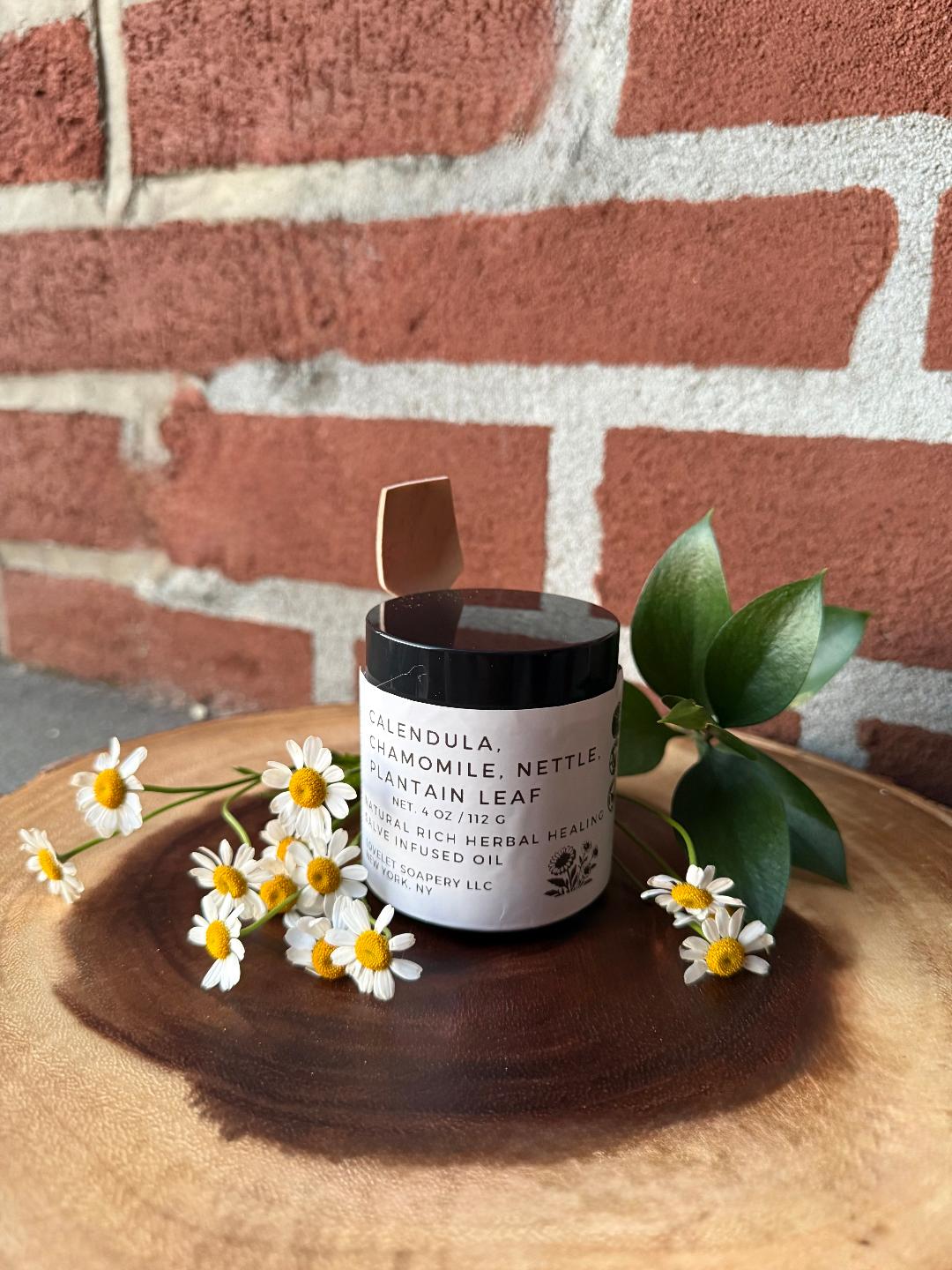 Calendula, Chamomile, Nettle and Great Plantain Herbal Salve